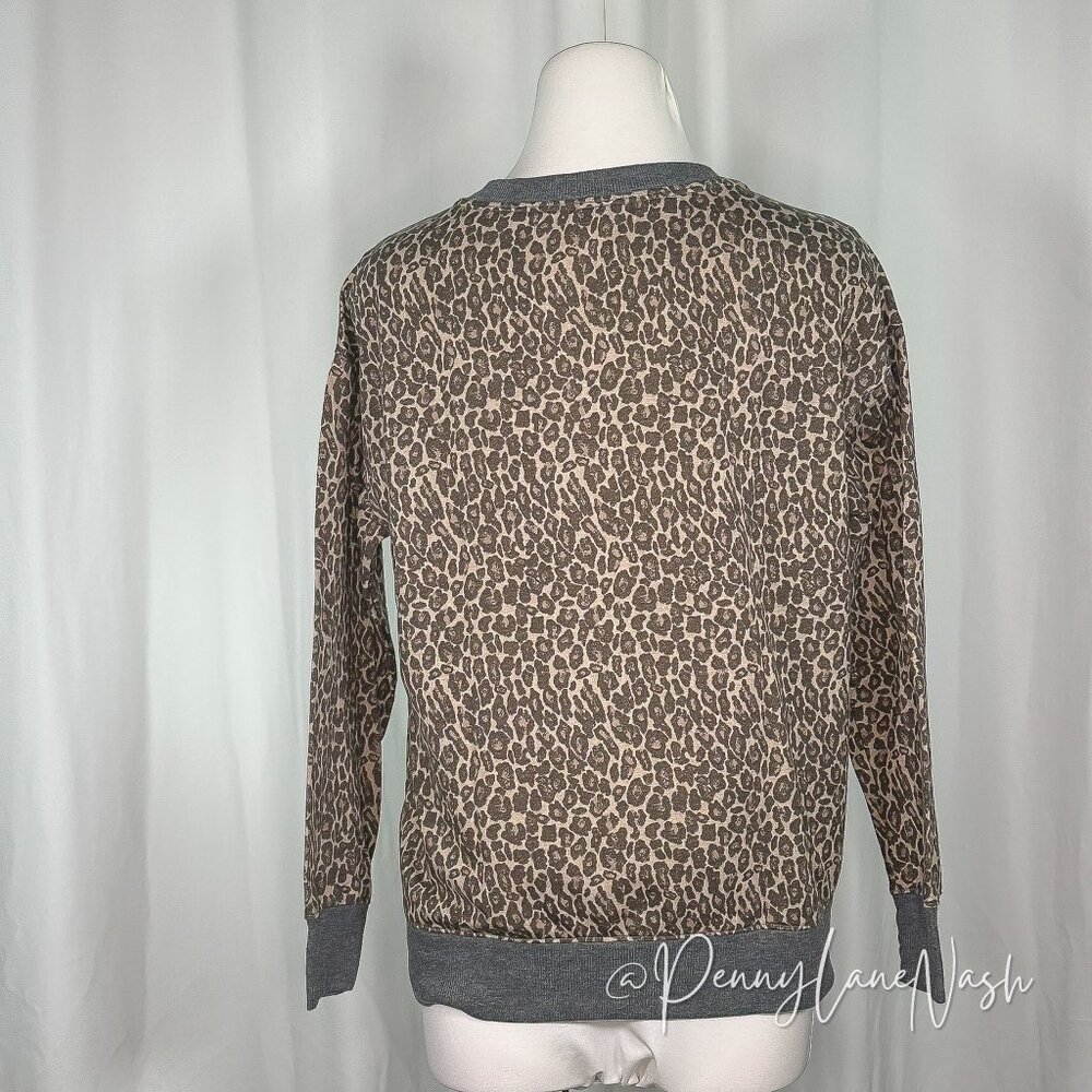 Splendid Crewneck Leopard Print Lounge Sweatshirt Size M - Picture 9 of 10